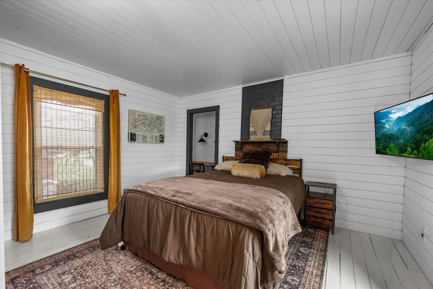 Spacious bedroom 2 is upstairs and is a queen bed w/premium pillow top bedding.  Smart tv/shared bathroom/usb port in nightstand.
