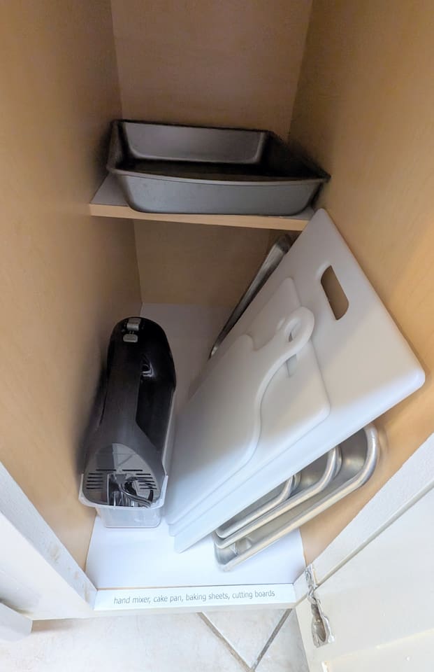 electric hand mixer • cutting boards • baking sheets • cake pan