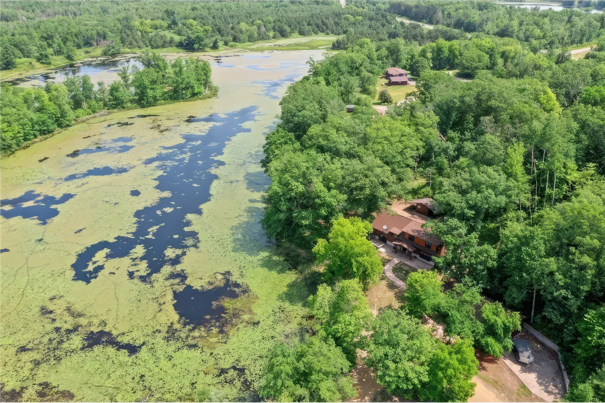 Some Summers, vegetation on Elbow Lake brings a peaceful wildlife sanctuary vibe: trumpeter swans and local waterfowl frequently nest among the lily pads. The fully recreational Upper Turtle Lake is only 3 minutes away to the East!