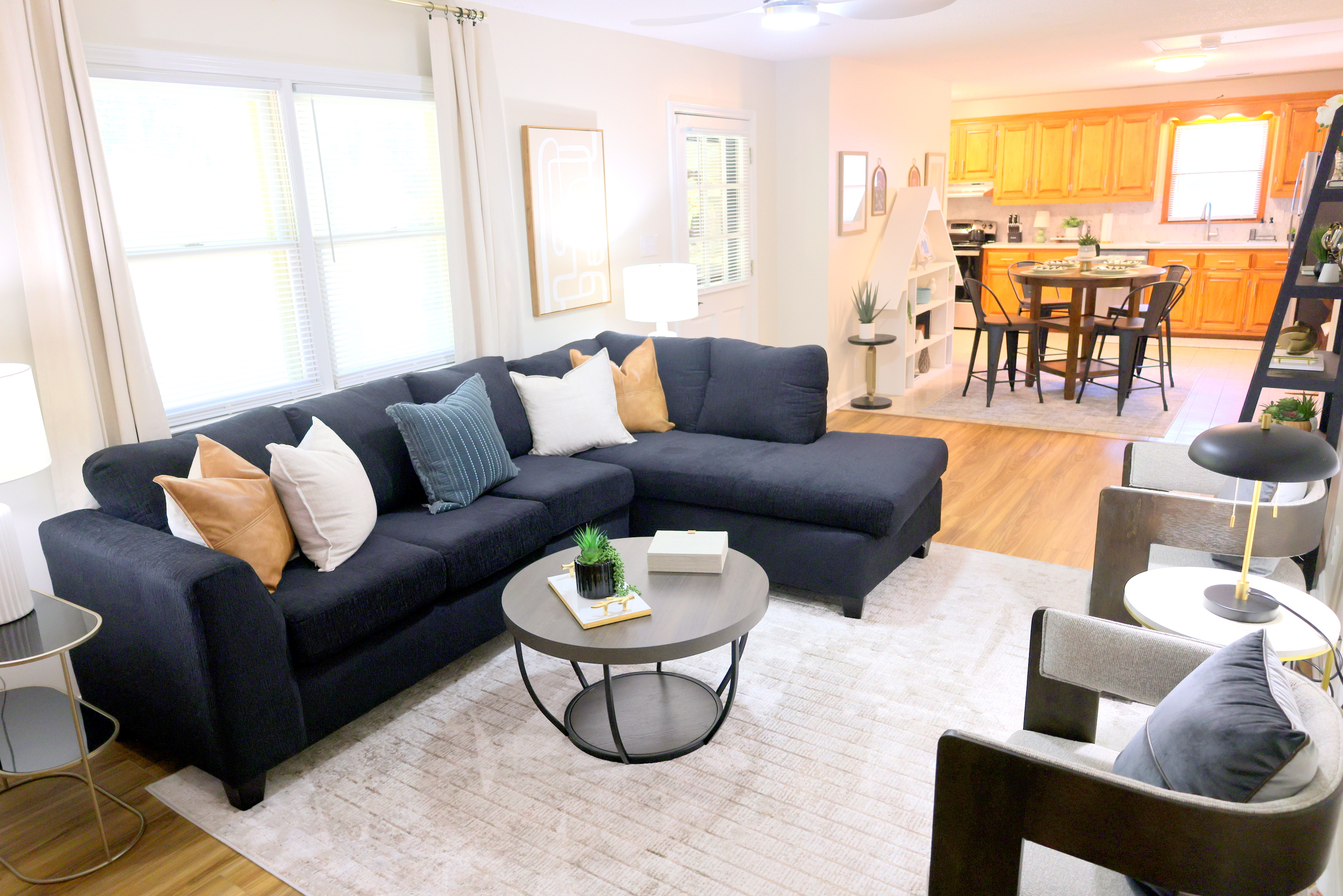 Bright, Cozy living room perfect for relaxing after a day out