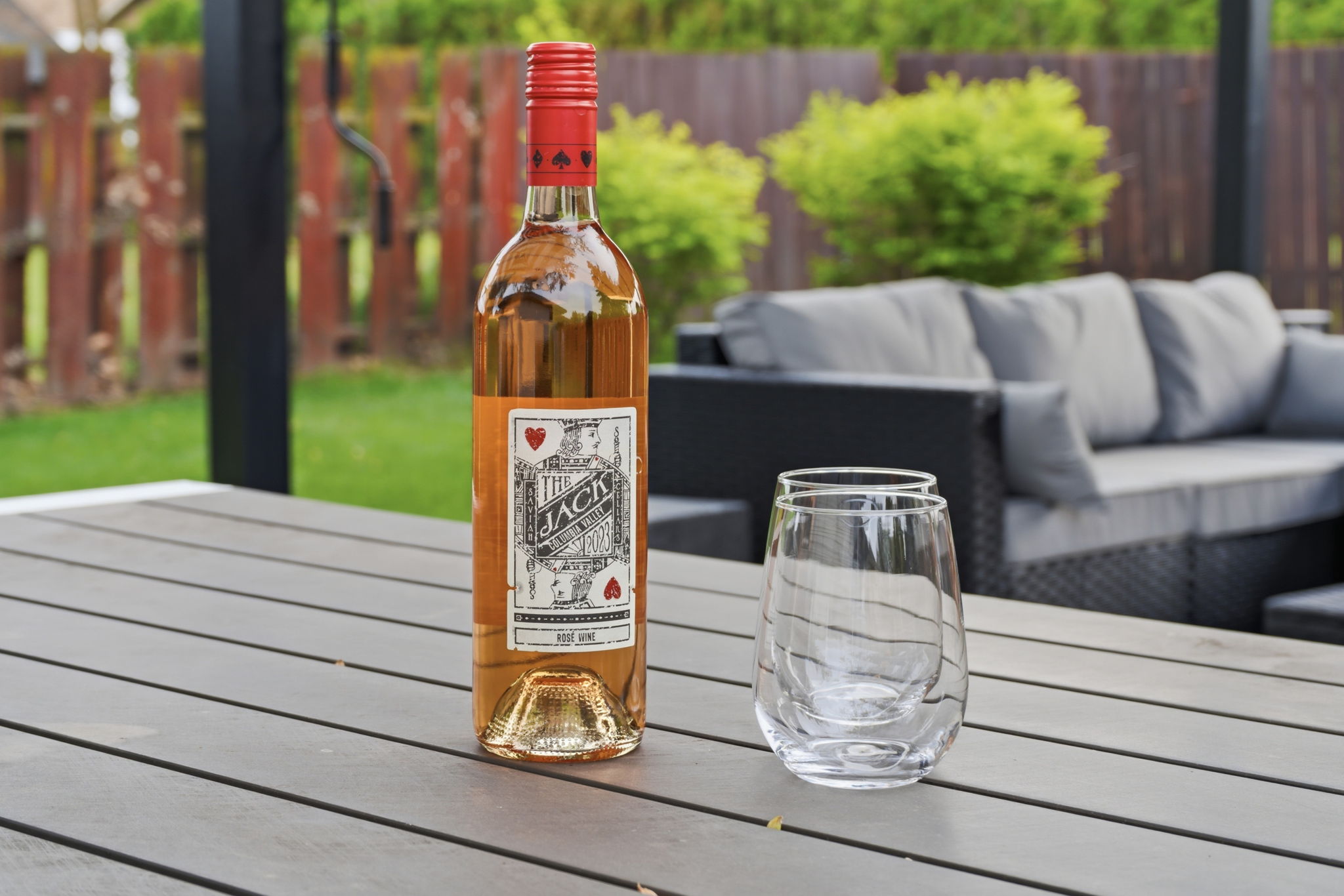 Relax with a glass of wine on the cozy patio!