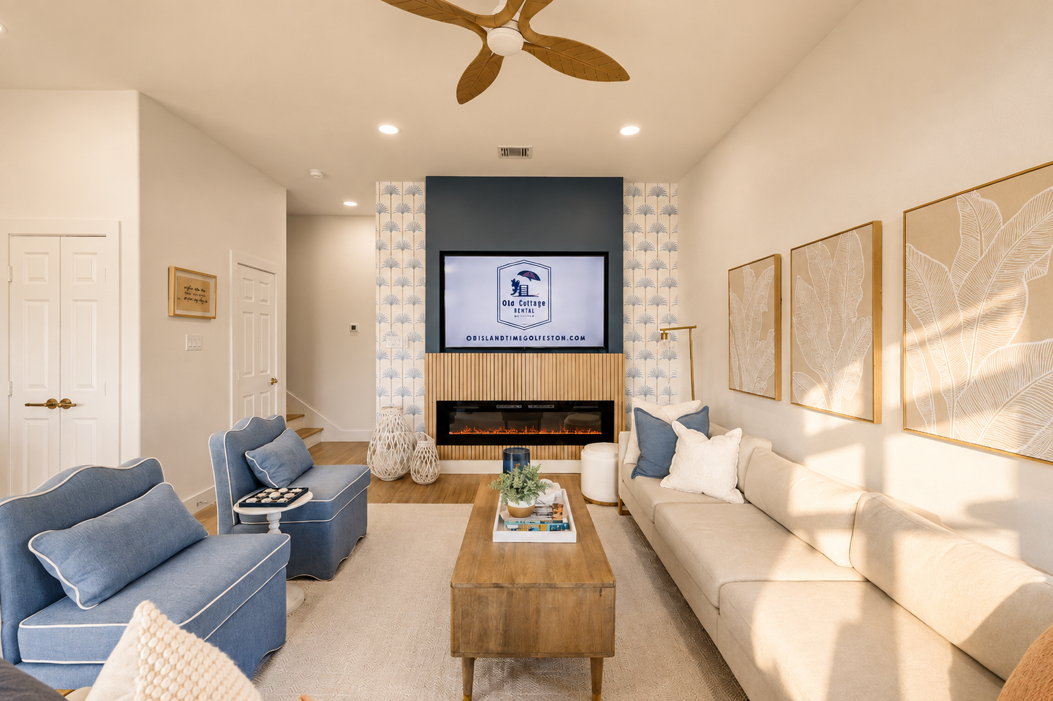The cozy living room is the perfect place to gather with everyone you love to hang out with! The (no heat) electric fireplace adds an amazing ambience to the room.