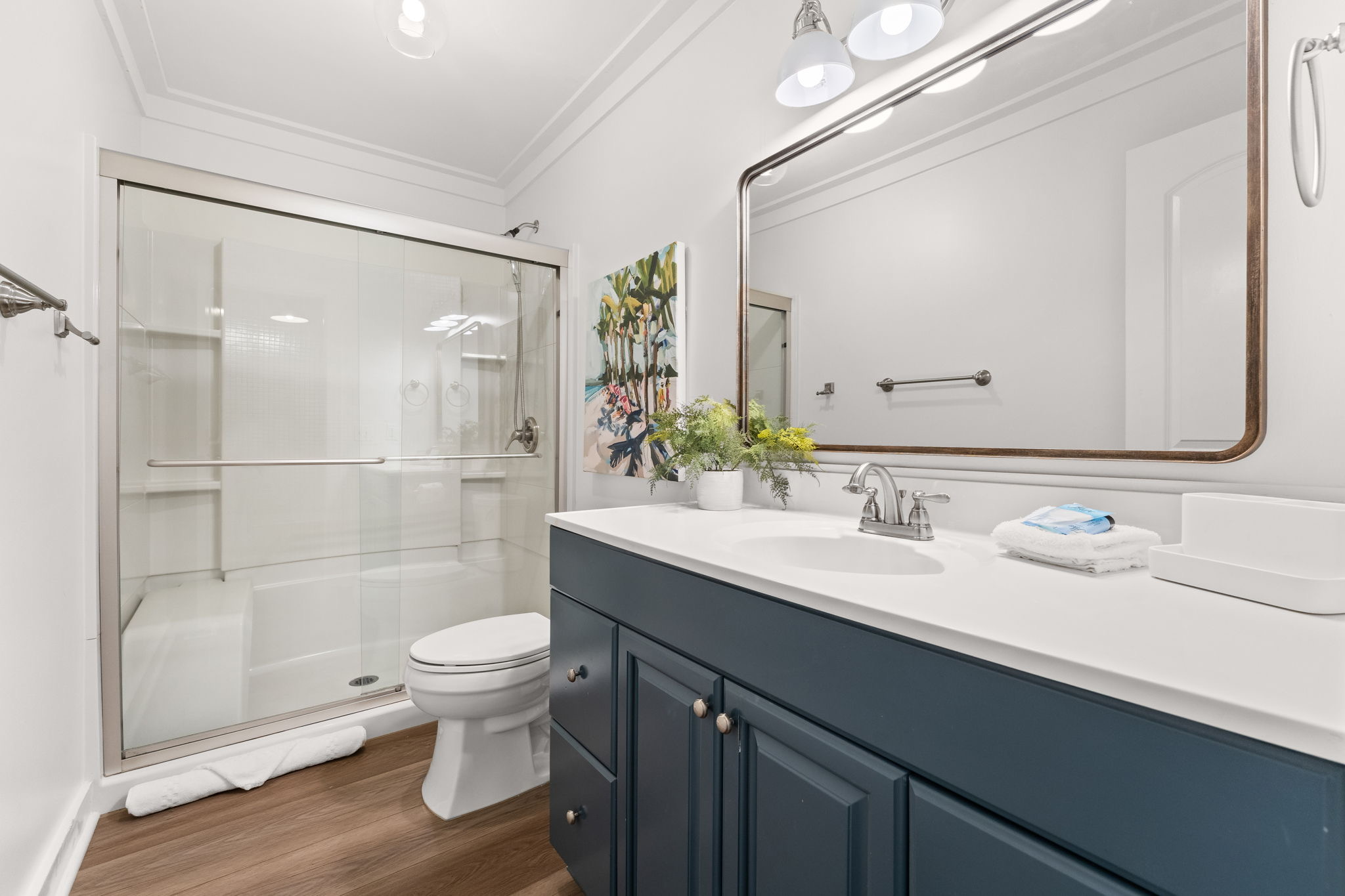 Sleek 3rd-floor full bath, perfectly situated to serve all guest bedrooms.