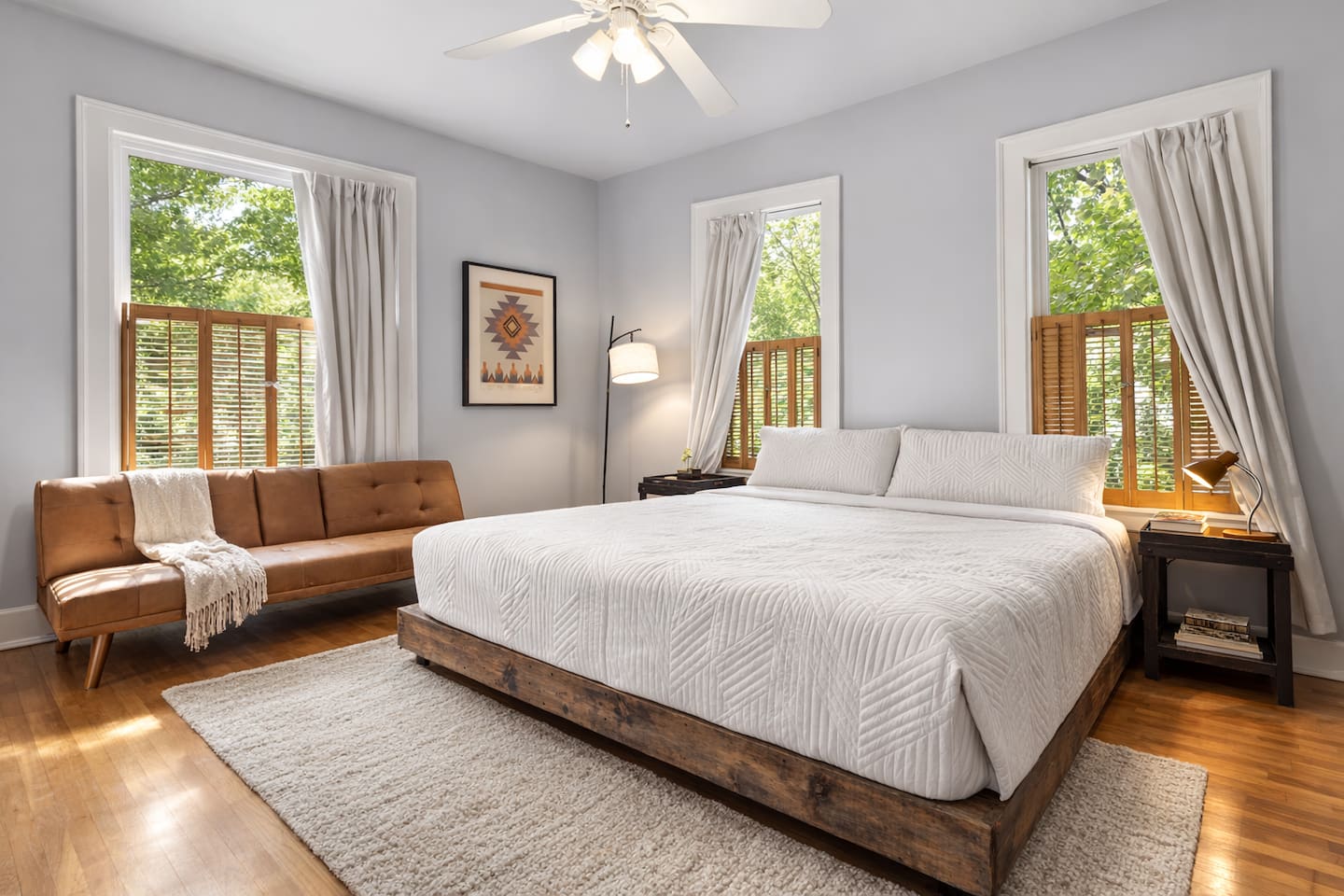 A palatial King-suite overlooking the gardens.-- Come lie down, the world disappears.