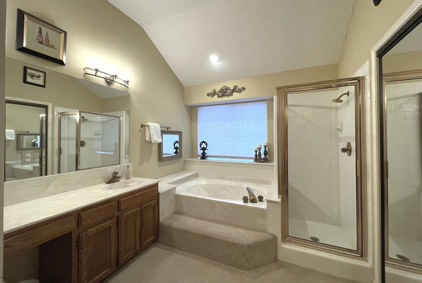 Master Bath Features, Garden Tub, Shower and Double Vanity