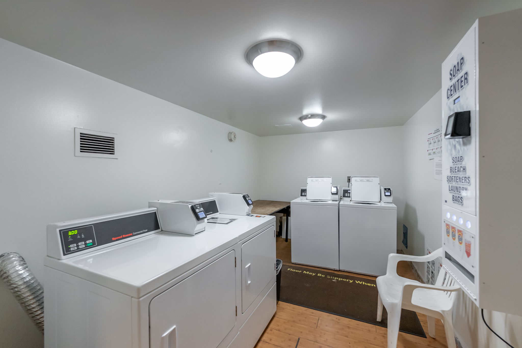 Laundromat located on every floor next to elevators 