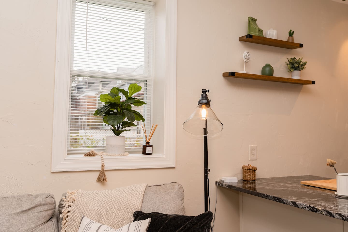 Stylish living room accents that add warmth and character to the space.