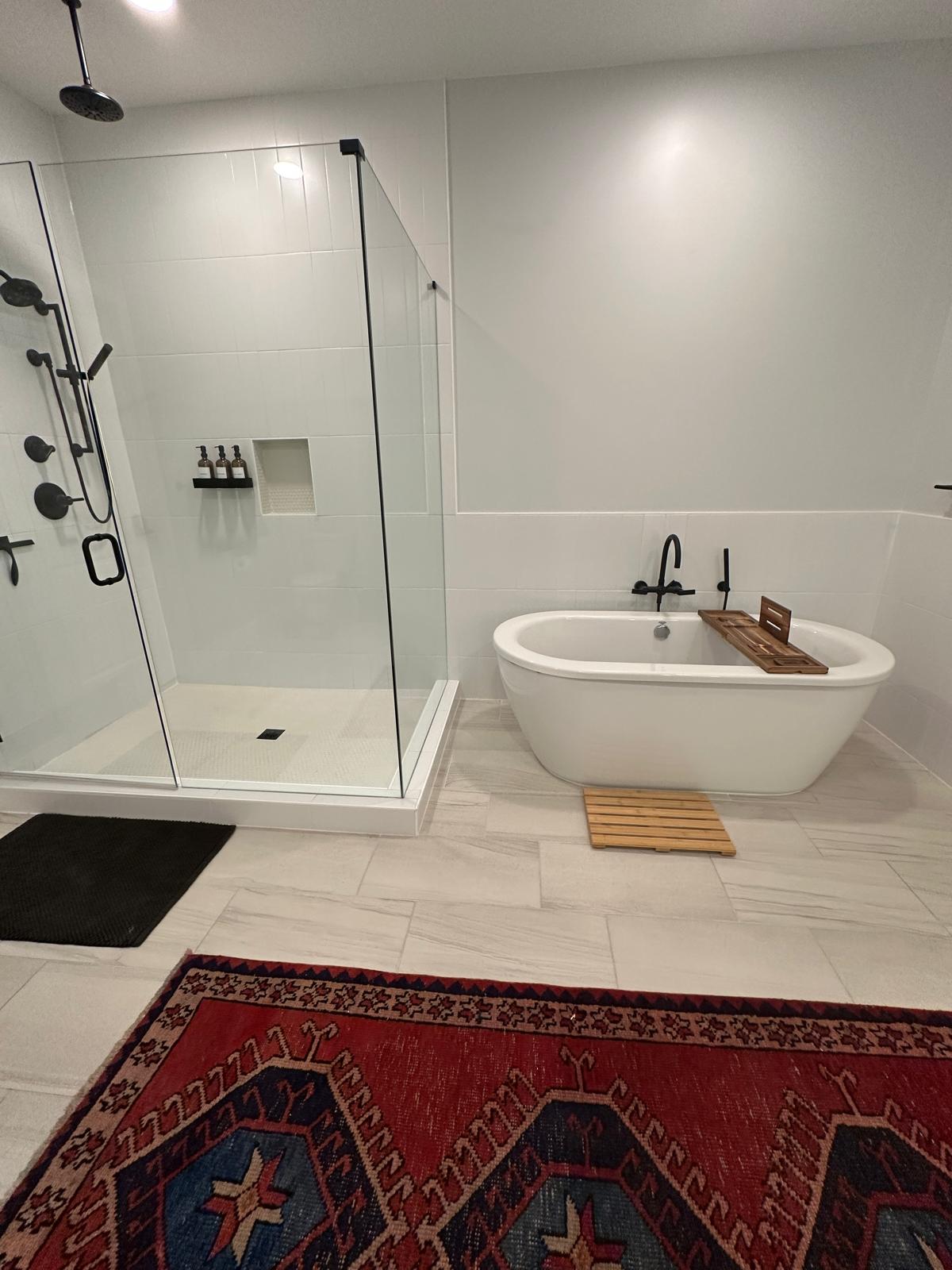 Soaking Bath - Triple Shower head Shower