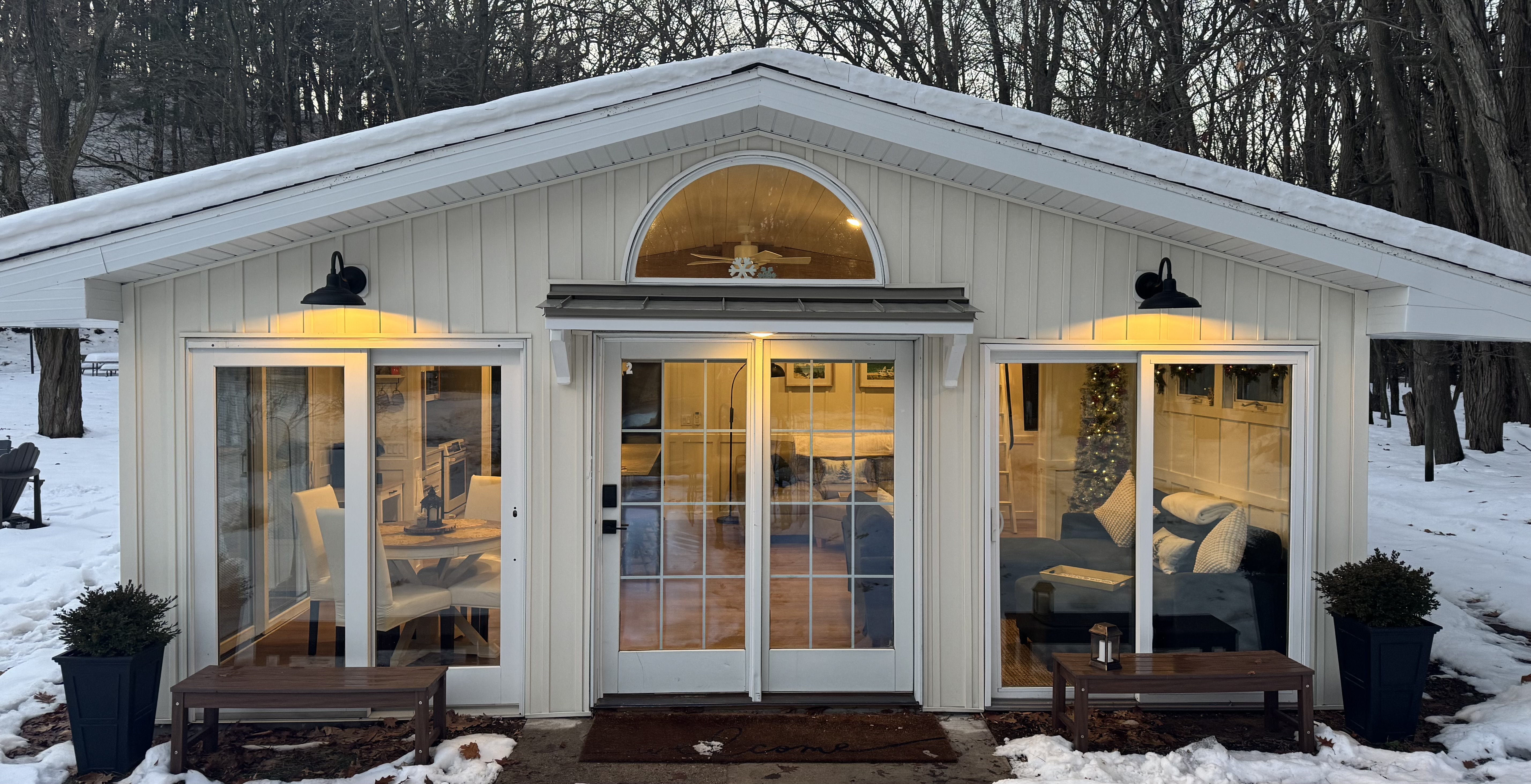 Sunrise cottage winter cottage charm