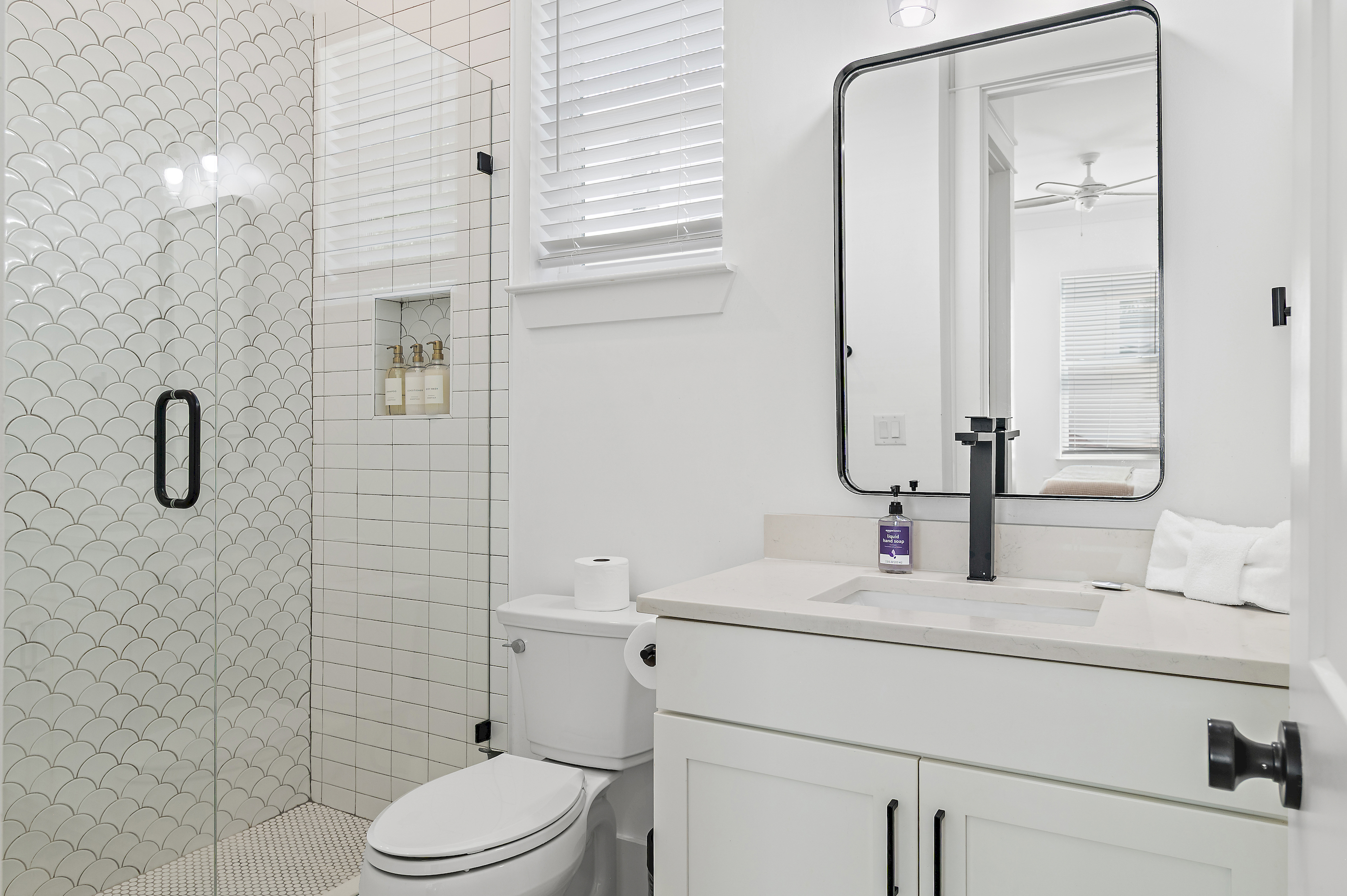 Clean, Modern Bathroom with Walk In Shower