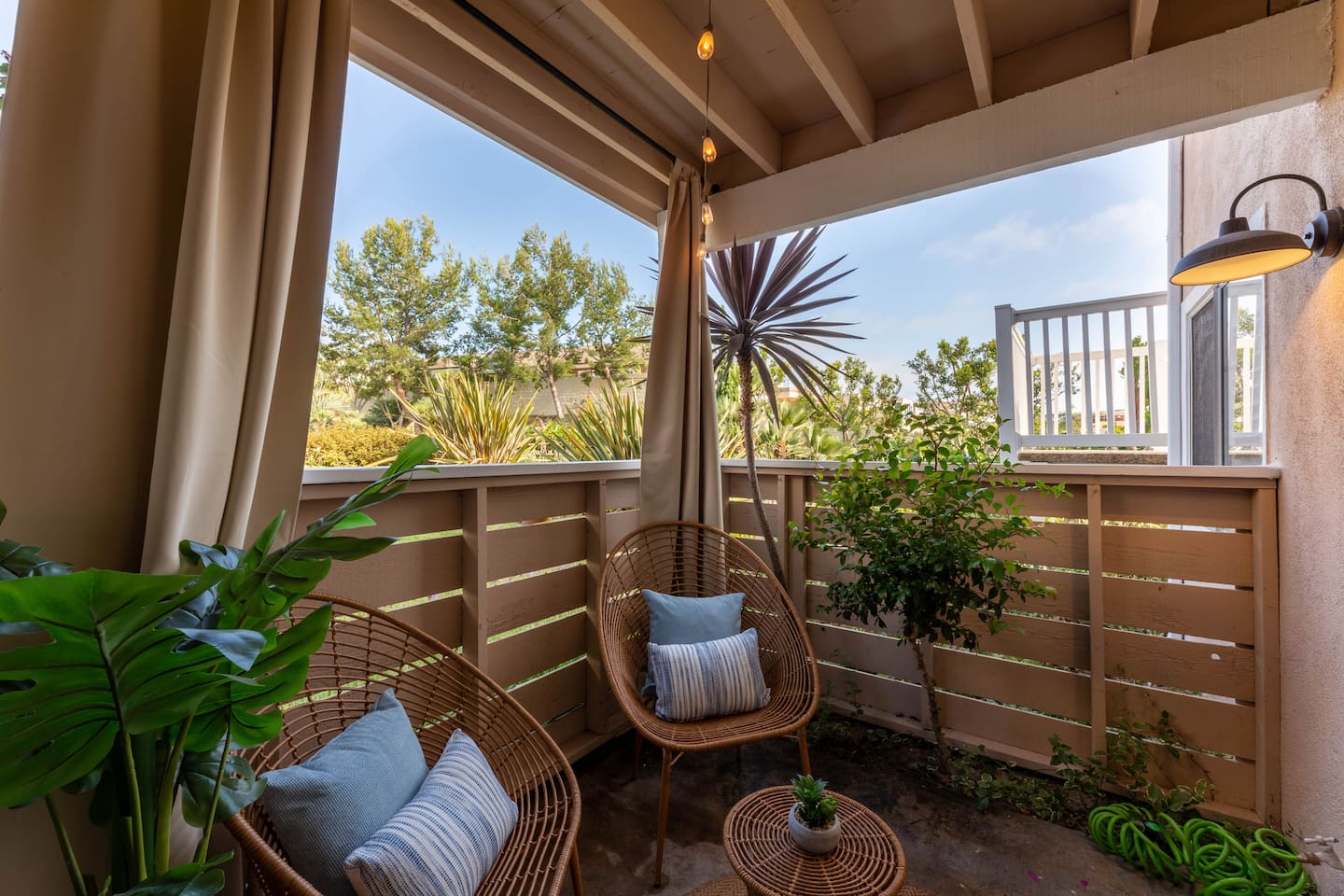 one of two private patios