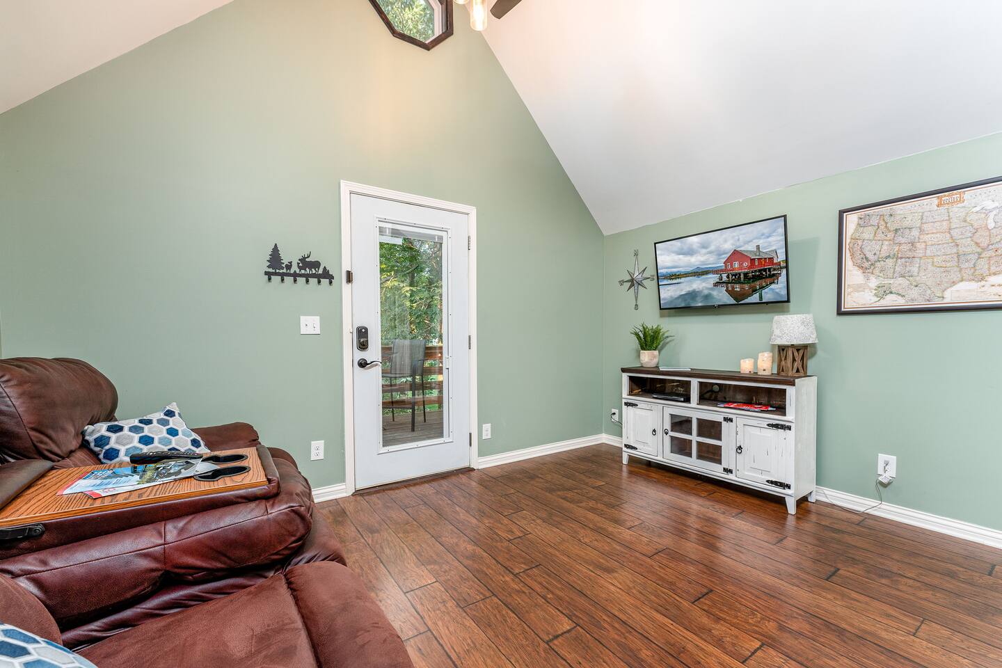 Upper deck directly off of living room.