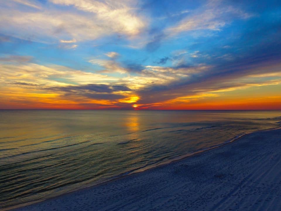 Sunset from balcony, master and living room