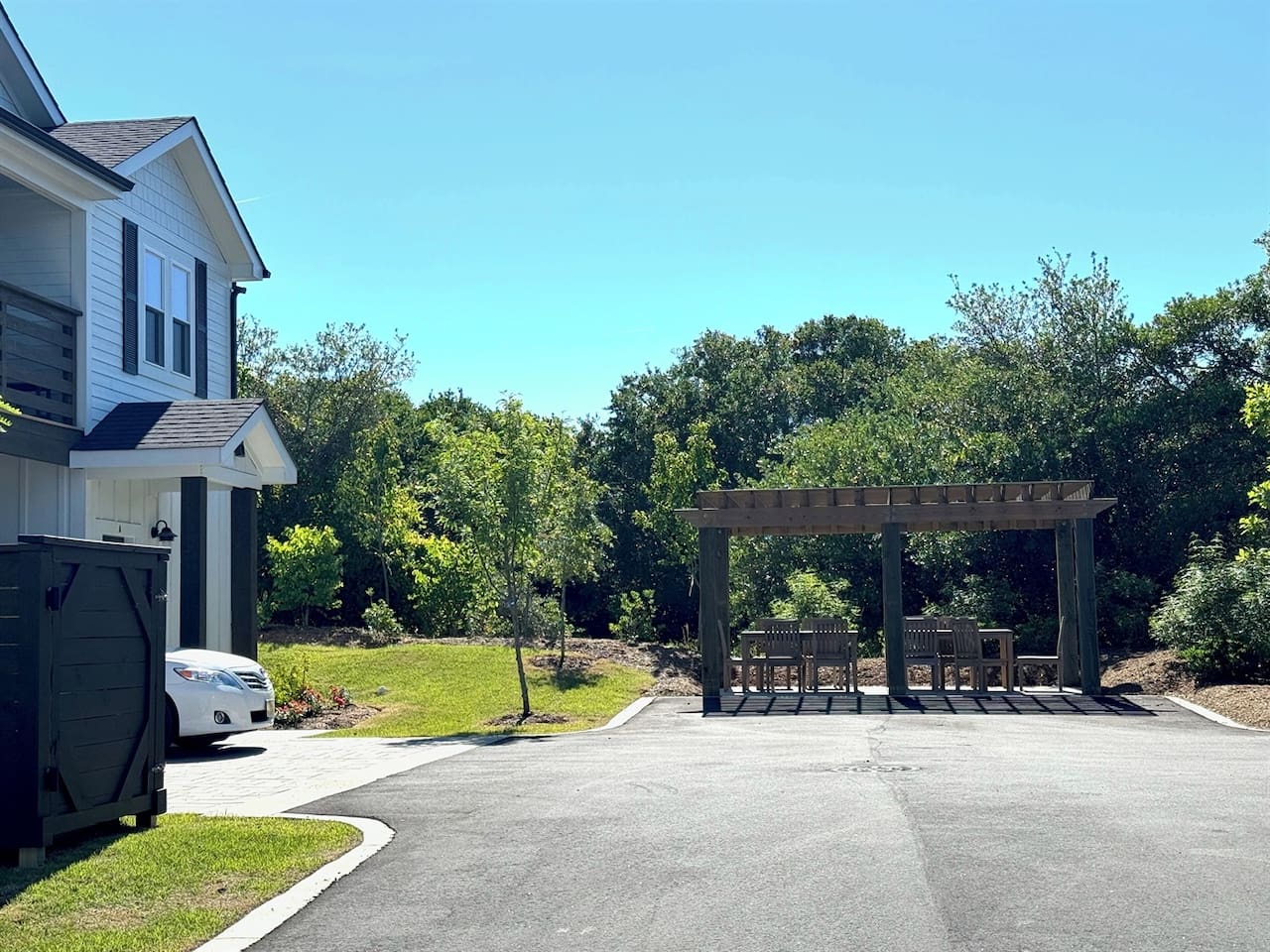 Community outdoor dining for 8-10 on cul-de-sac
