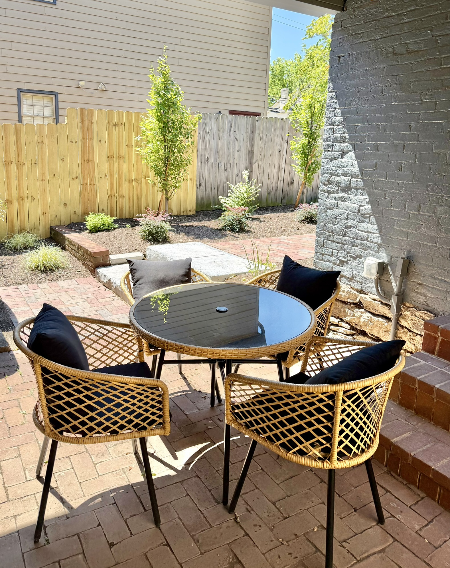 Dine al fresco on our covered patio