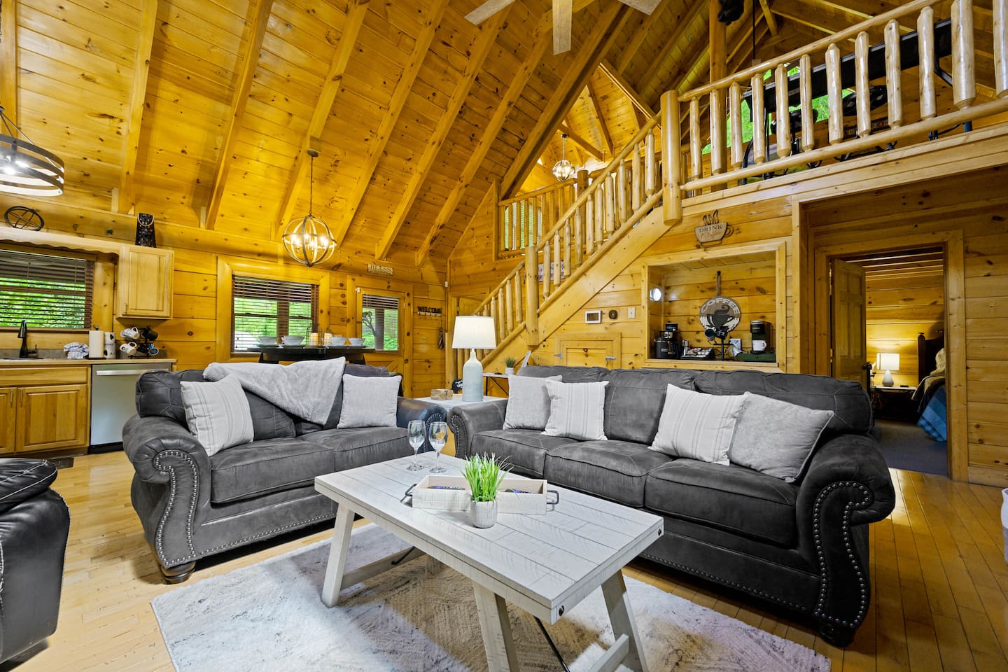 Wide open spaces, comfy couches, fun loft area, what more could you ask for?!