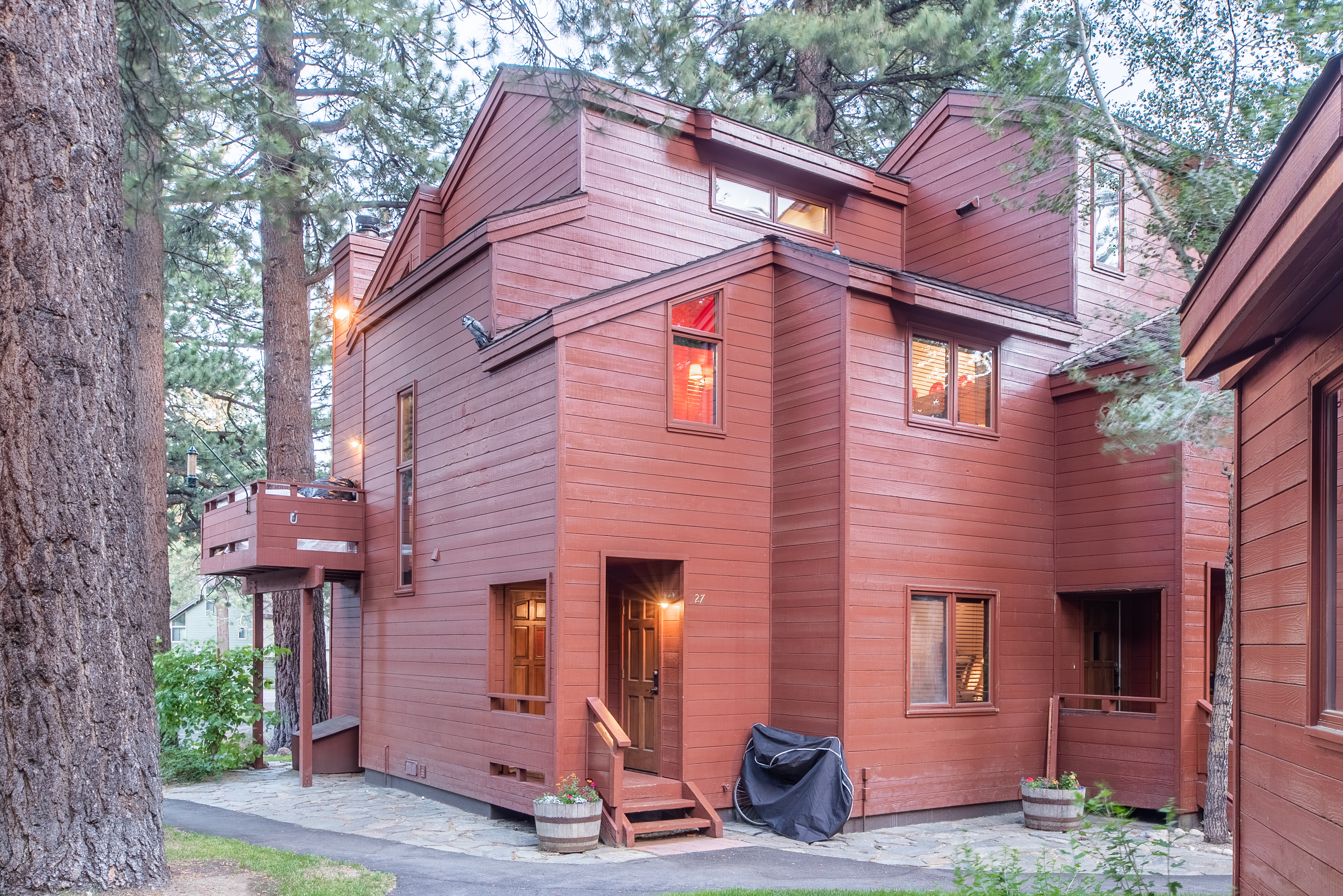 Secluded mountain retreat tucked among the trees.