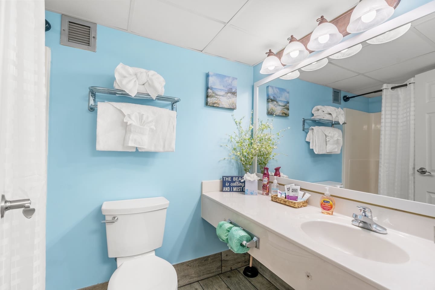 Spacious bath with lots of counter space.