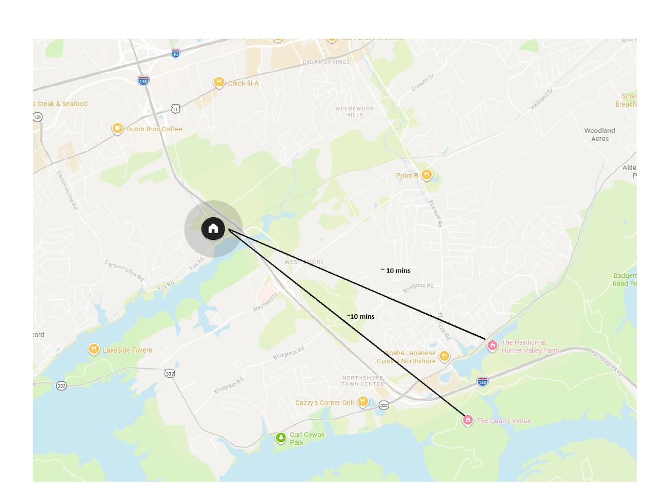 Centrally located to wedding venues. The Quarry and The Pavillion at Hunter valley farms are both <10mins drive. Riverview Family Farm ~15 mins drive.