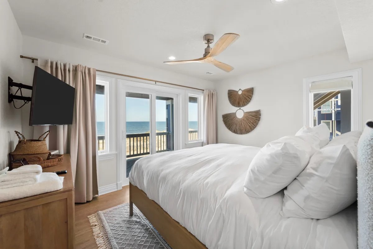 Ocean views from this king bedroom.