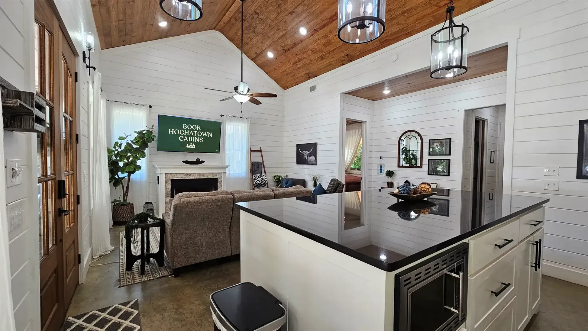 An open floor concept welcomes you to Bella Luna Cabin.