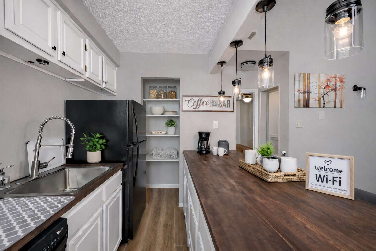 Morning coffee before first chair, everything you need right here.