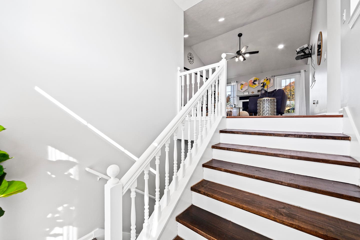 Staircase that leads to the lower level. 