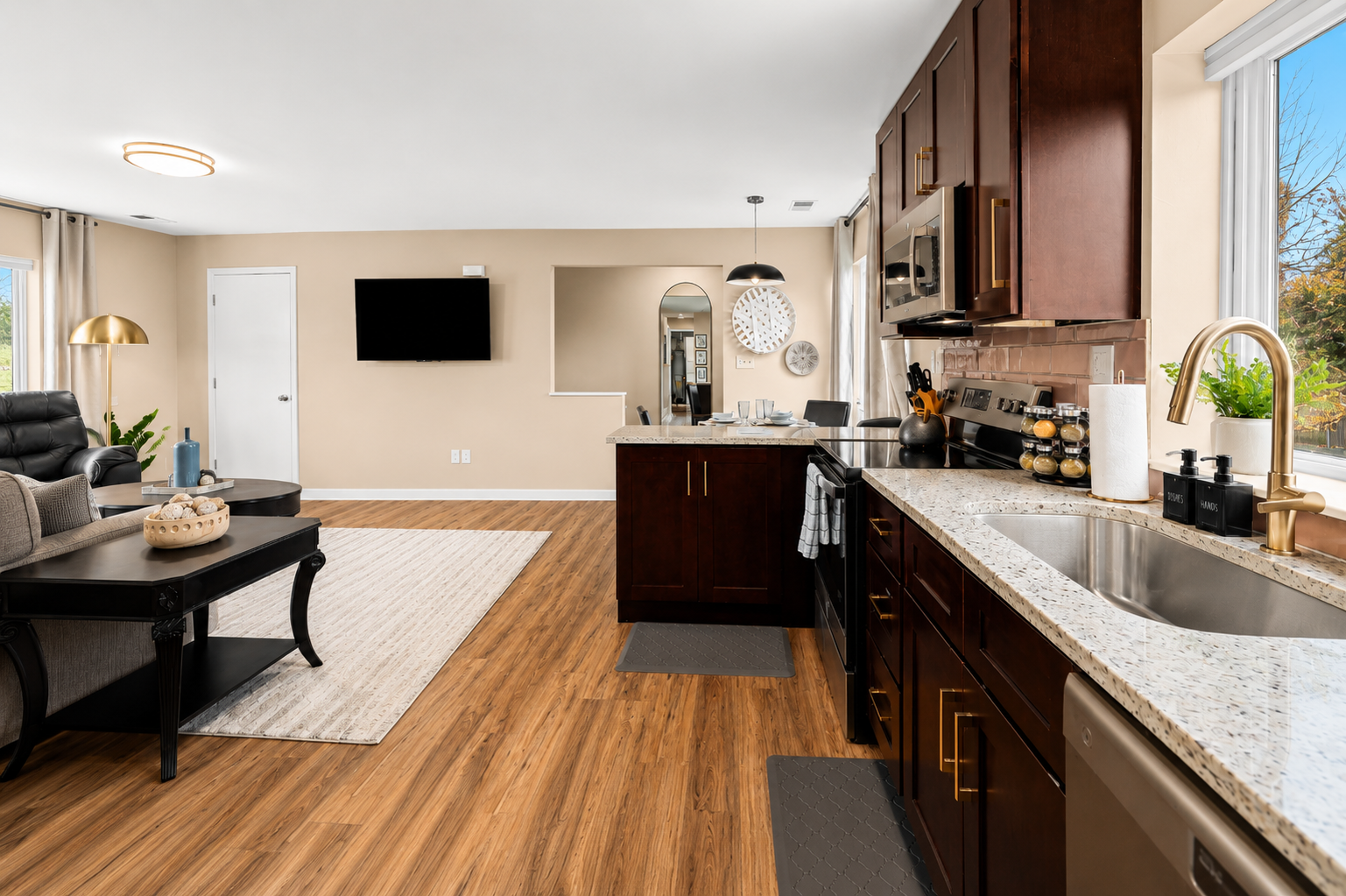 Modern appliances and ample counter space for all your culinary needs.
