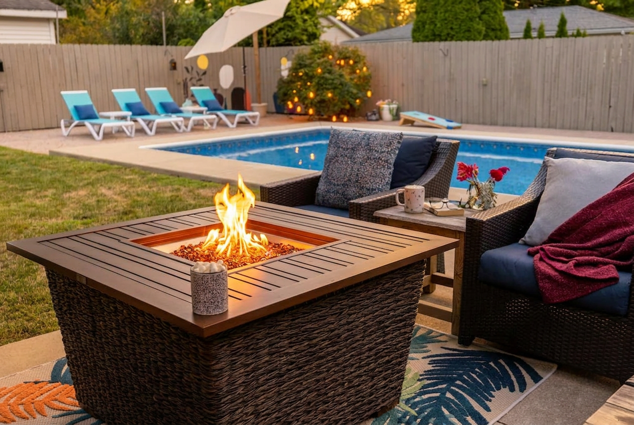 The easy fire table at Daisy Lane is the best way to end the day