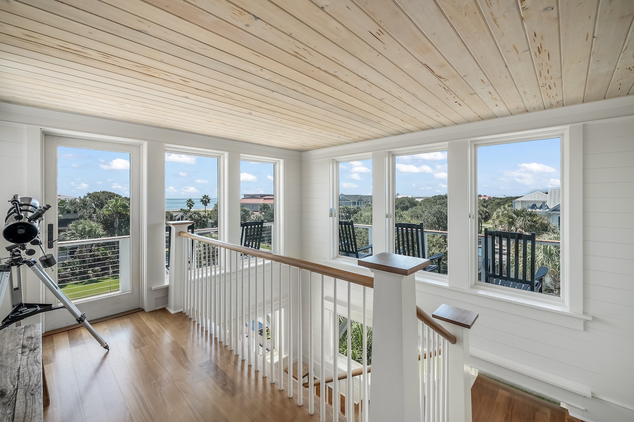 interior landing of top deck Shore Thing | 4001 Palm Blvd | Isle of Palms, SC | IOP Escapes