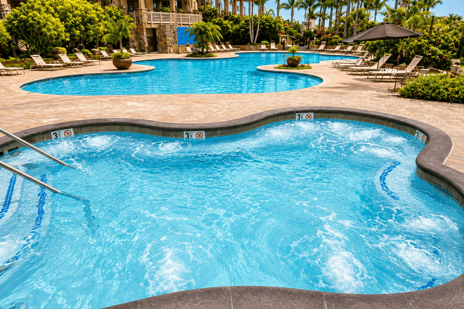 second hot tub with room for up to 24 guests