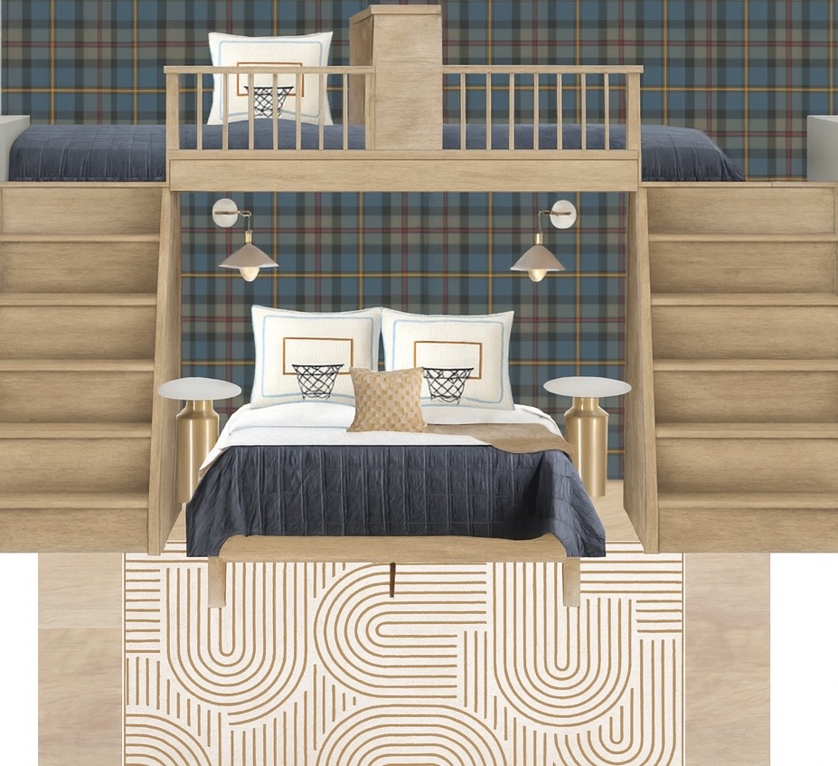 AI Generated mock up of Bedroom 3, the King+2 XL twin