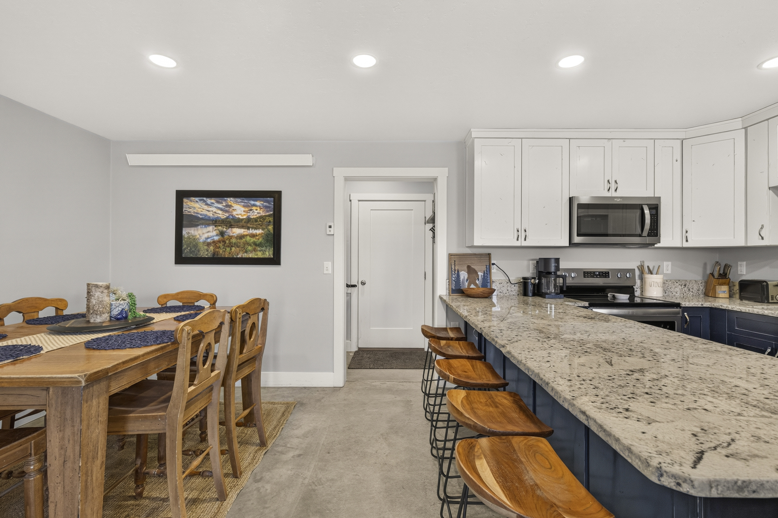 Kitchen and dining room.