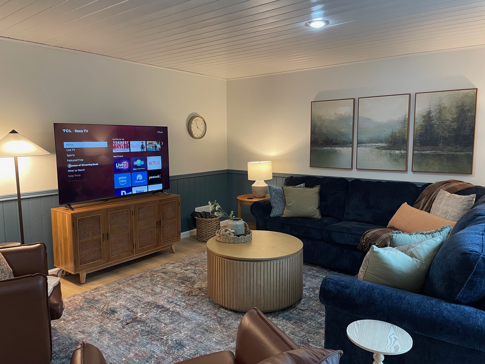 Watch a family movie on the 65" TV in the second floor family room