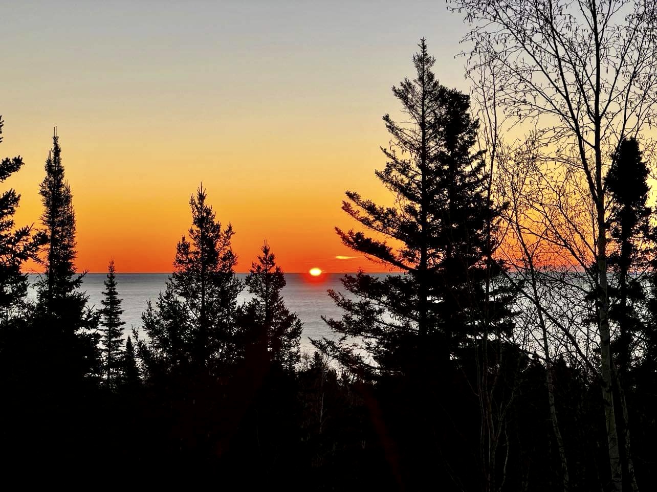 Enjoy the sunrise over Lake Superior while enjoying your morning coffee.