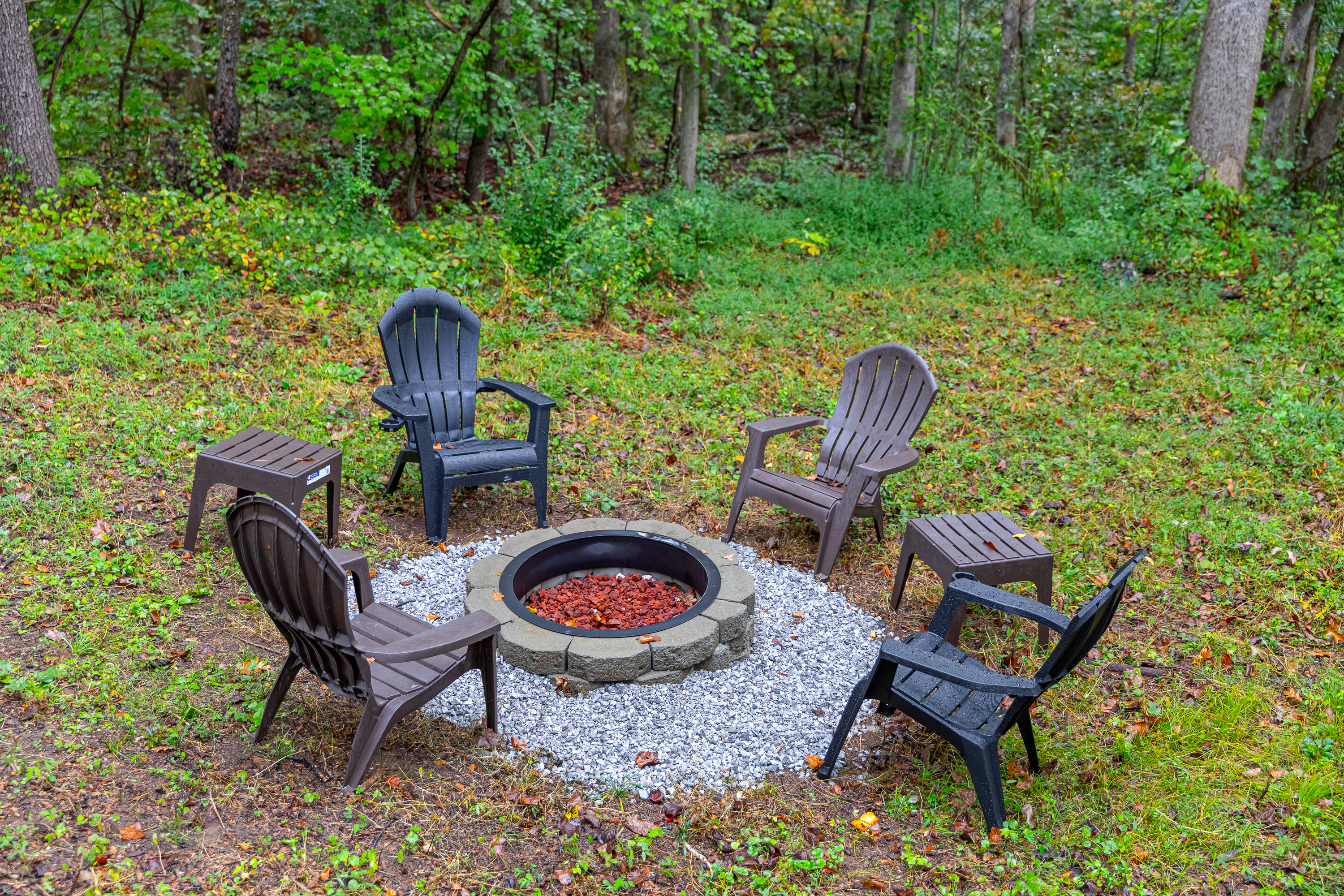 Warm yourselves by a fire after a fun day exploring Asheville.