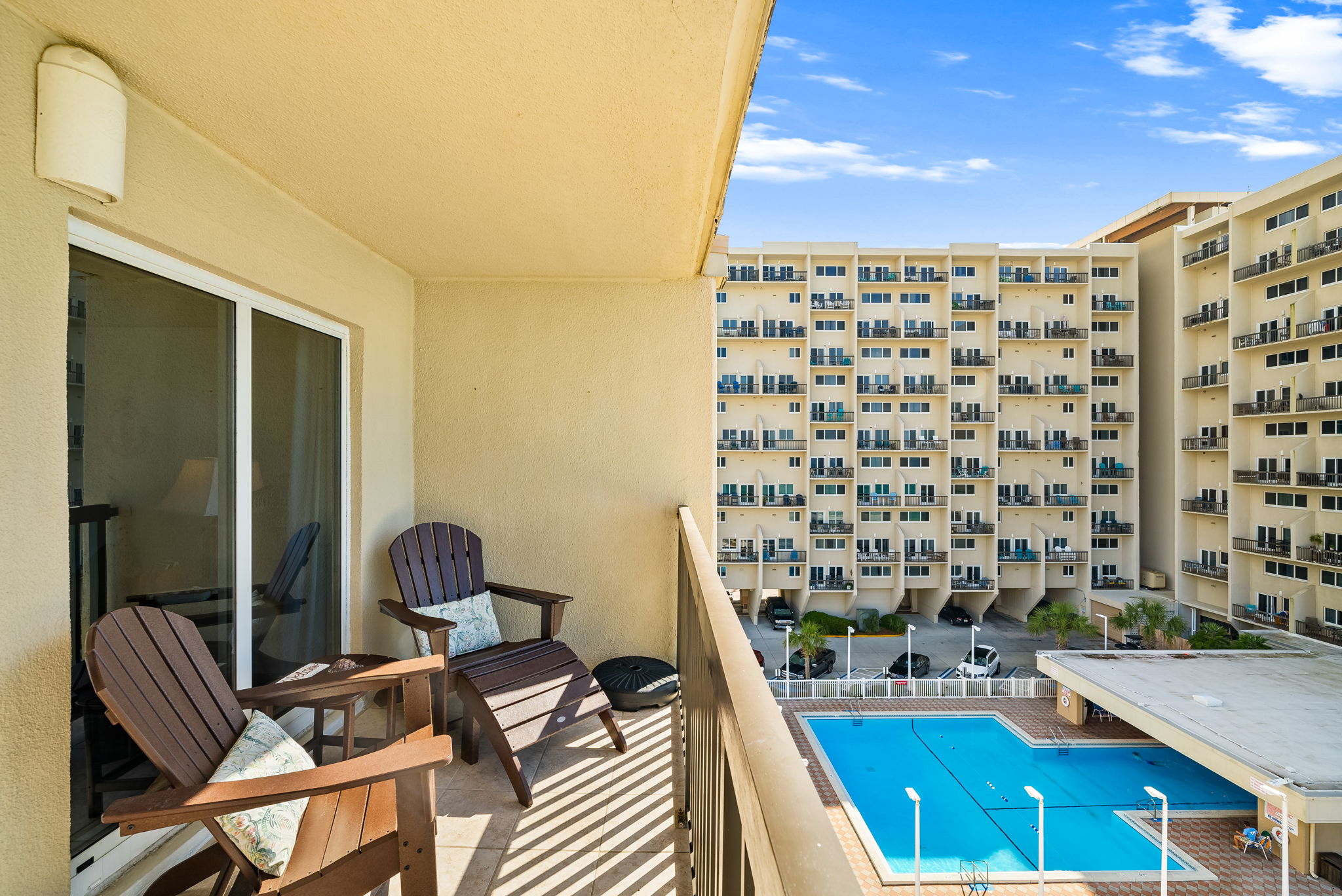 Balcony with Pool View
