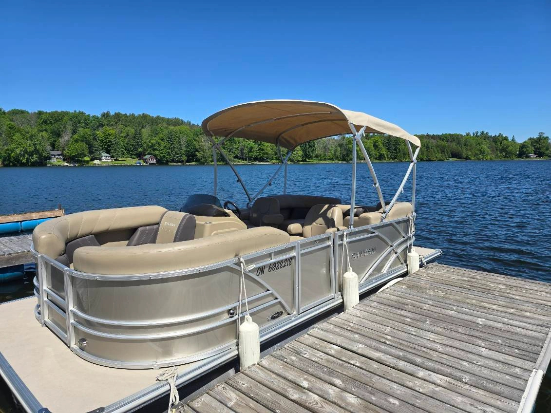 Pontoon boat at Paradise Escape