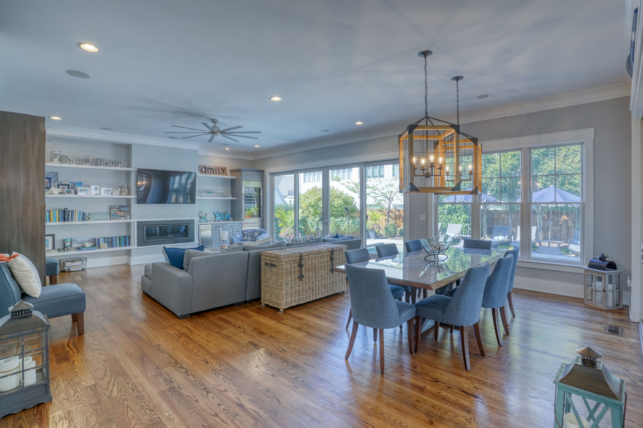 Open-concept dining and living space designed for effortless group entertaining