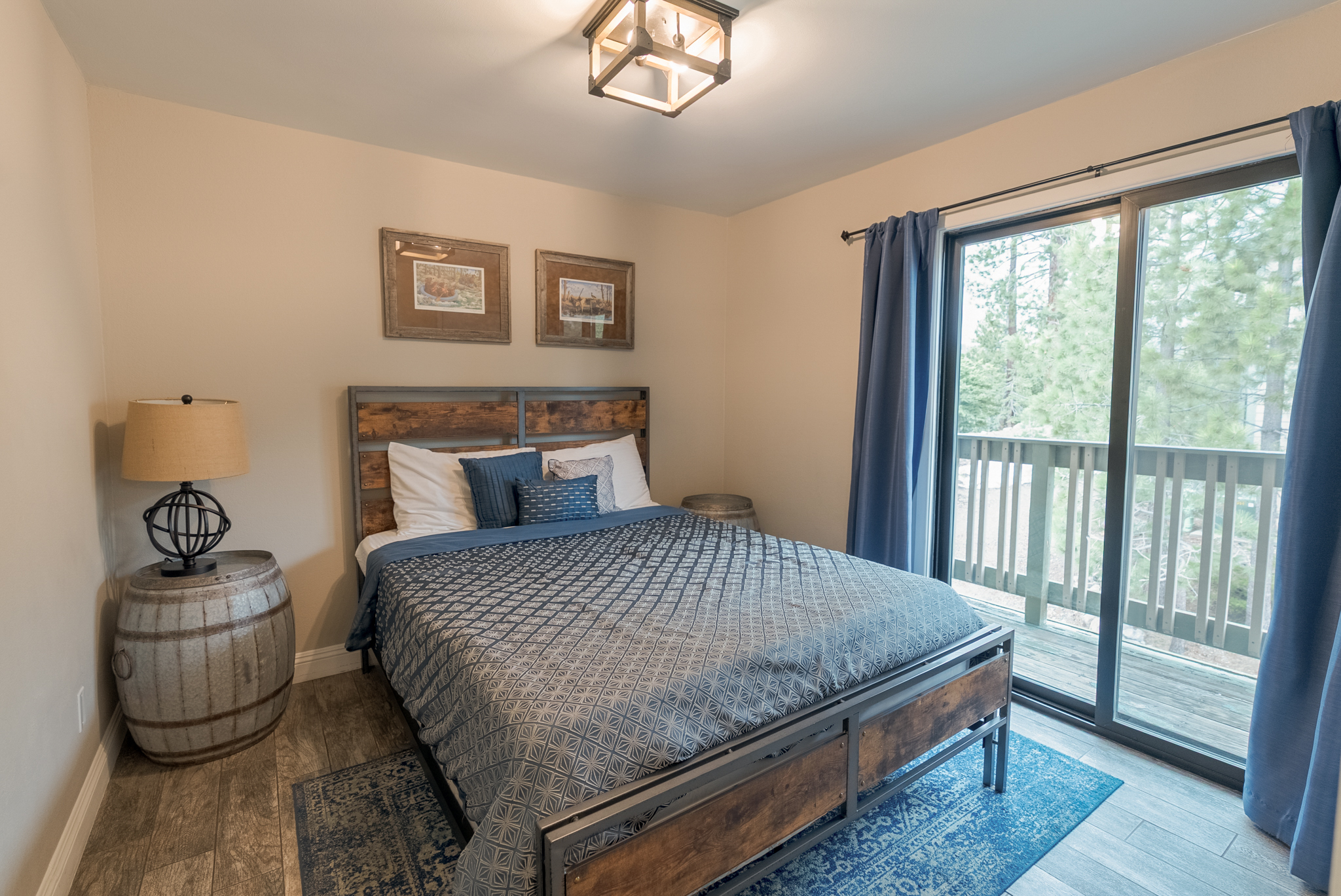 The first-floor queen bedroom has a second balcony with a fantastic view.  