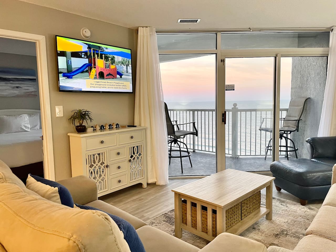 Living room with Private Balcony Access 