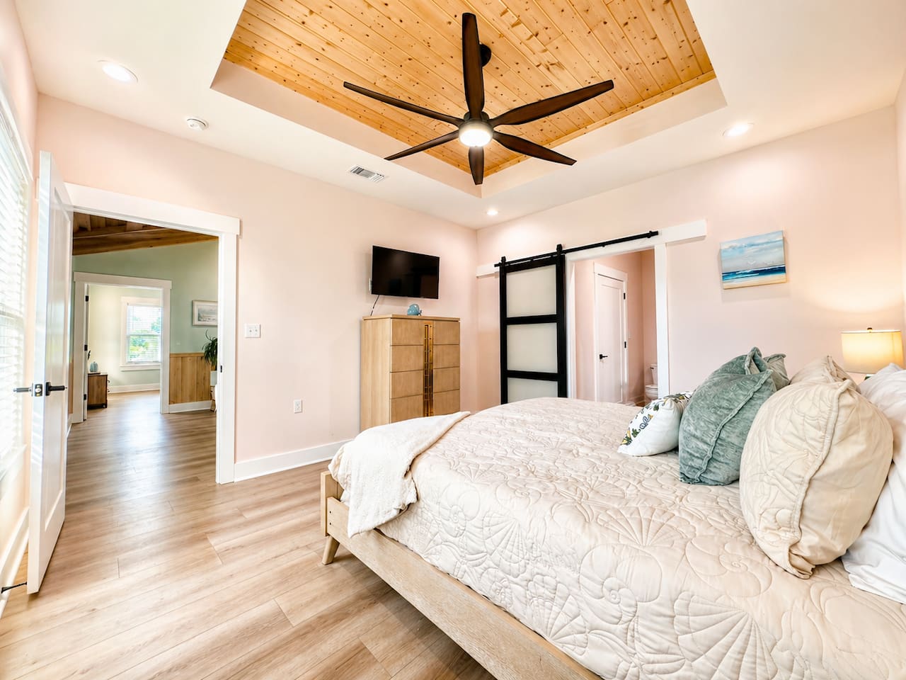 Imagine enjoying soft lighting and a cozy, calming atmosphere here.
