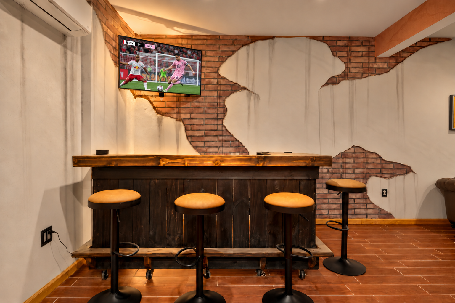 Bar area with television