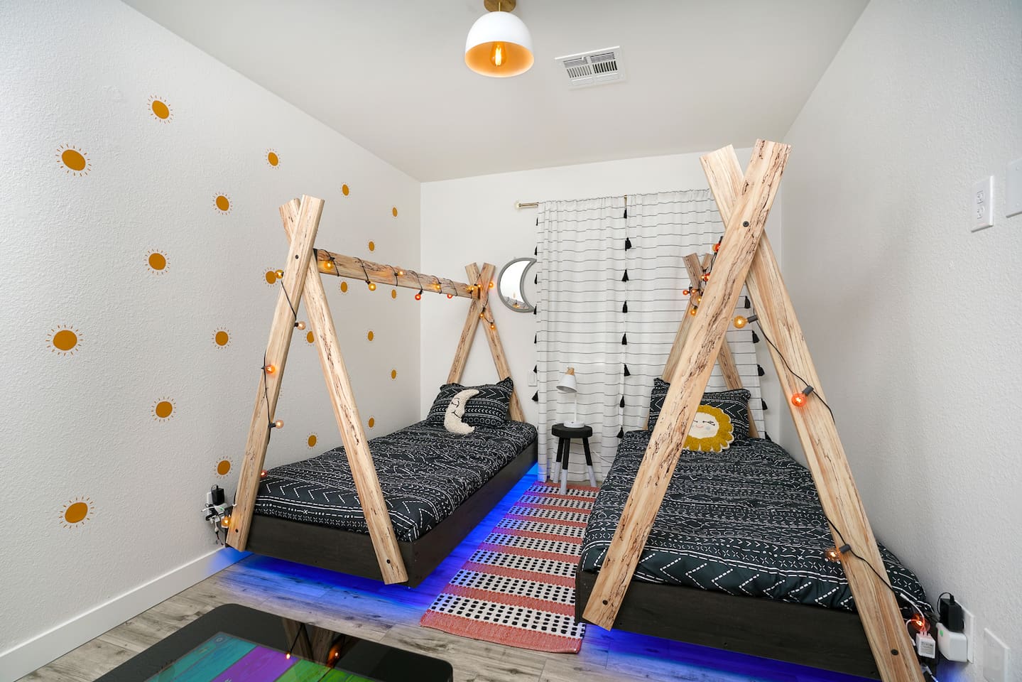 Two floating TeePee beds (twin mattresses)