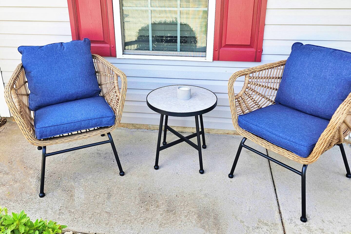 The front porch is perfect for 2 to enjoy at sunset or sunrise.