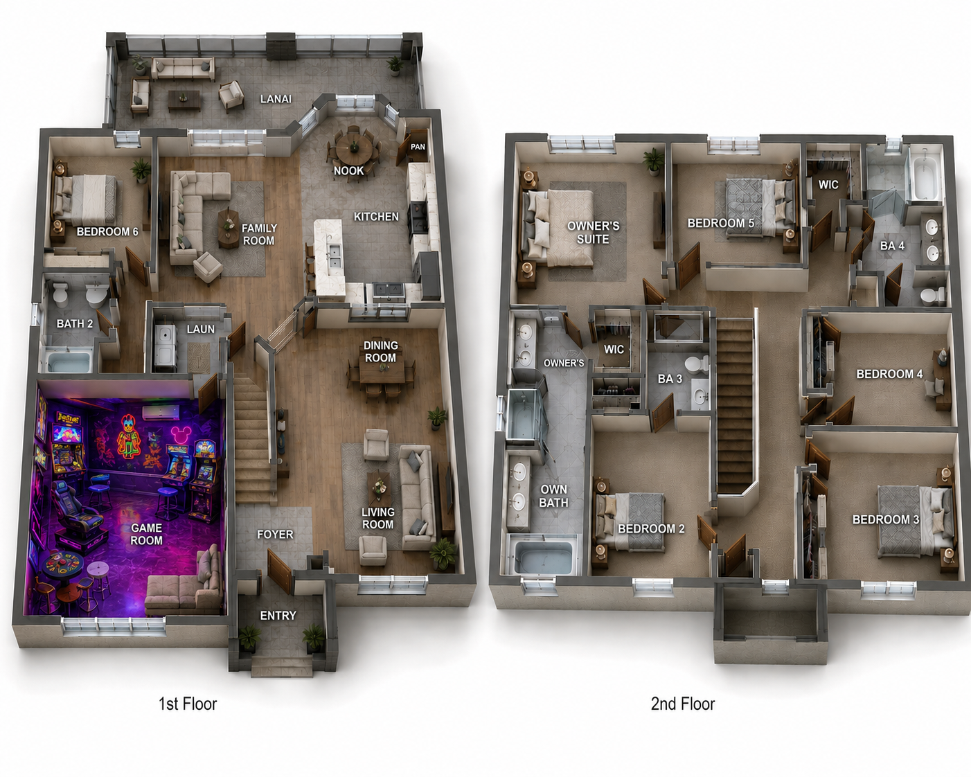 Floor Plan 3D rendering
