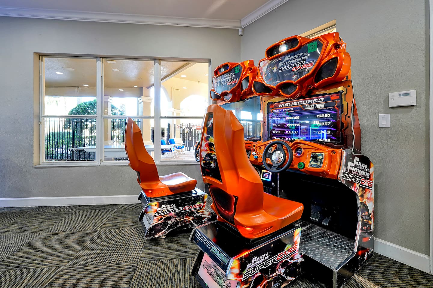 The arcade has fun new games like the Fast and the Furious