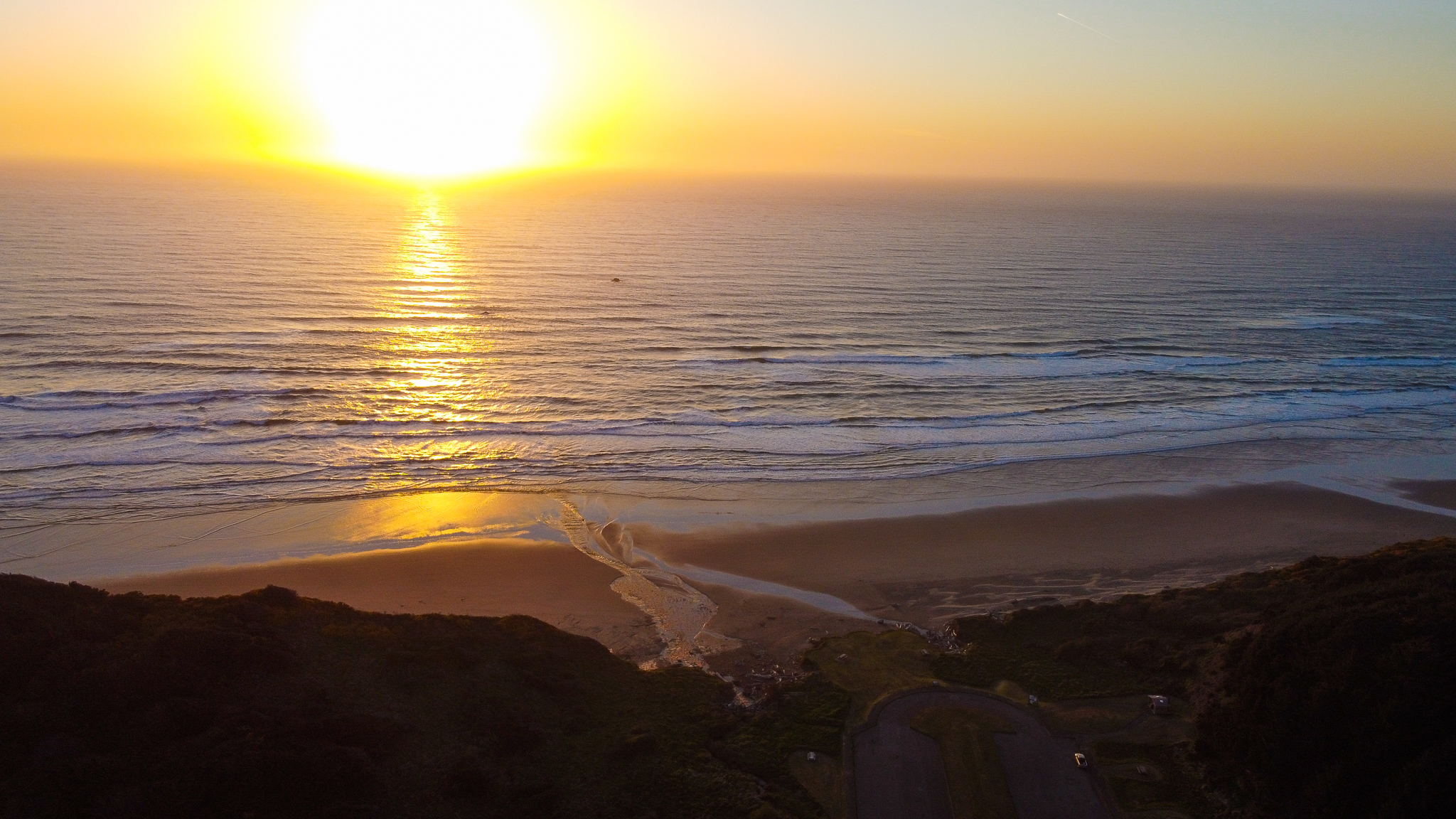 Sunset over Merchant's Beach