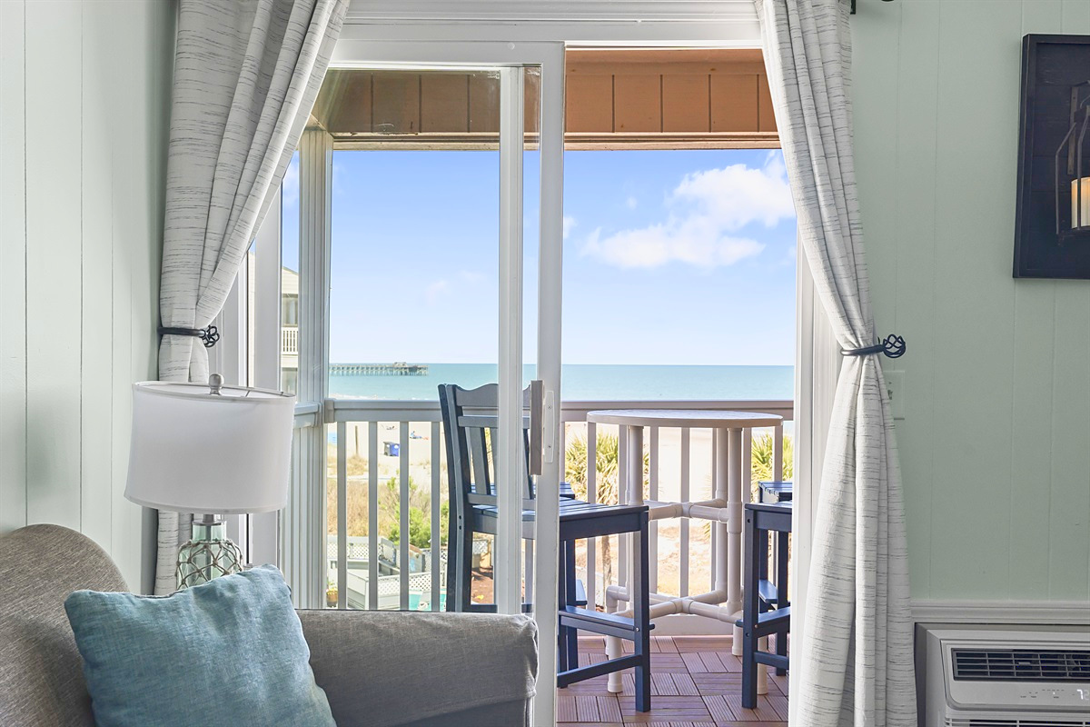 Living Room – Opens onto the private ocean-view balcony