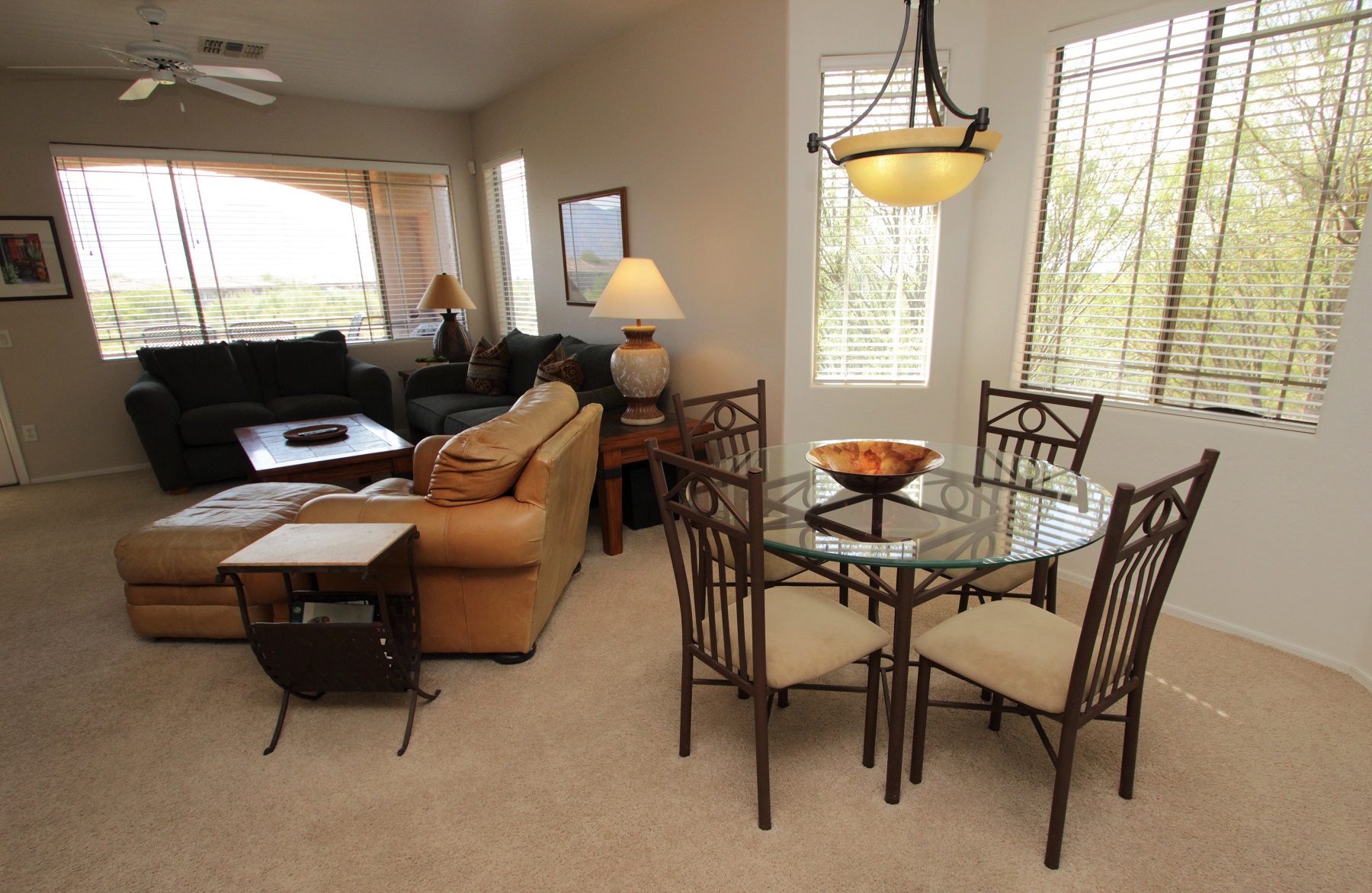 Dining is open to the living room